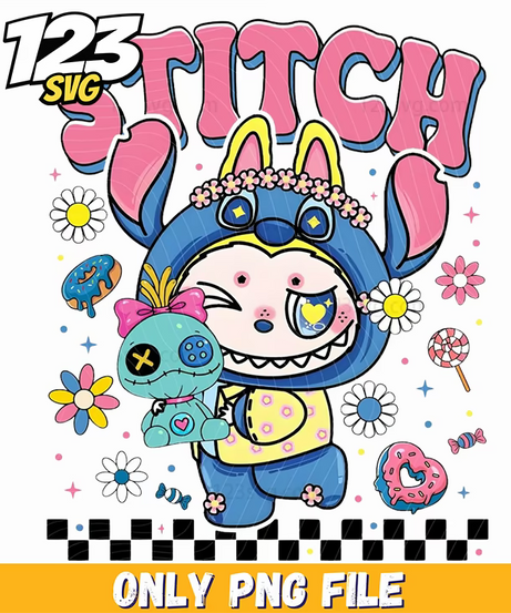 stitch labubu png, labubu stitch, stitch labibu png - 123SVG Store