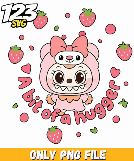strawberry kawaii labubu png, labubu kawaii strawberry, strawberry labubu kawaii illustration - 123SVG Store