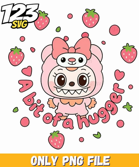 strawberry kawaii labubu png, labubu kawaii strawberry, strawberry labubu kawaii illustration - 123SVG Store