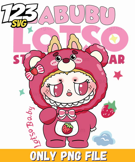 strawberry labubu png, strawberry labubu, labubu strawberry png free - 123SVG Store