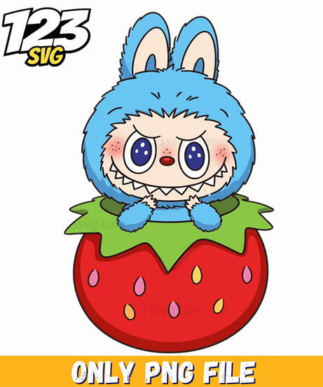 strawberry labubu, strawberry shortcake labubu, labubu strawberry shortcake - 123SVG Store