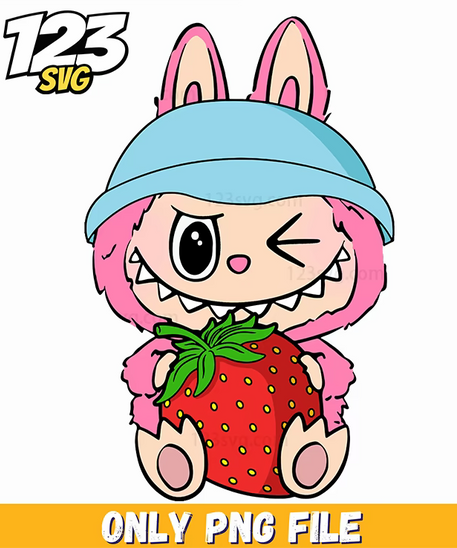 strawberry labubu, labubu recipe, strawberry shortcake labubu - 123SVG Store