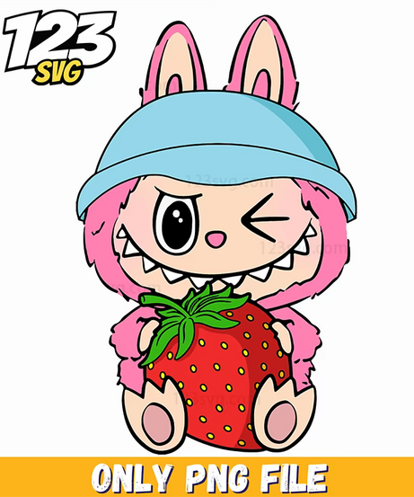 strawberry labubu, labubu recipe, strawberry shortcake labubu - 123SVG Store