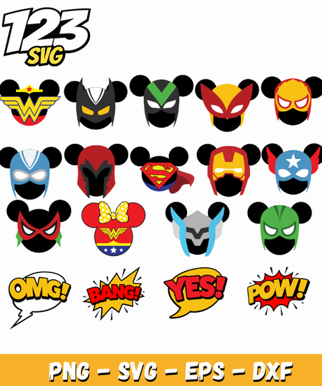Superhero Clipart PNG Bundle for Cricut & Sublimation