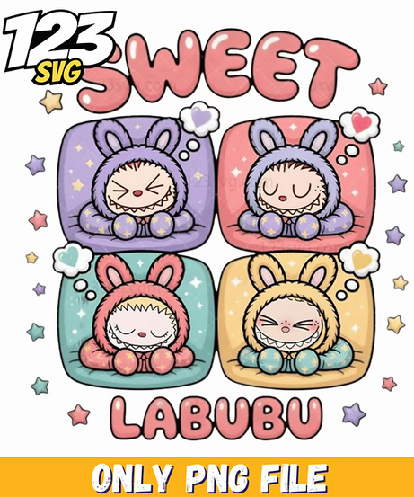 sweet labubu collage png, labubu collage, labubu png - 123SVG Store