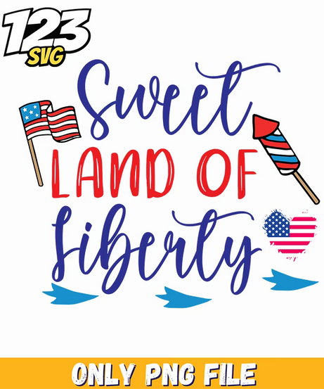 sweet land of liberty flags rockets hearts png, american flags rockets, liberty flags rockets hearts - 123SVG Store