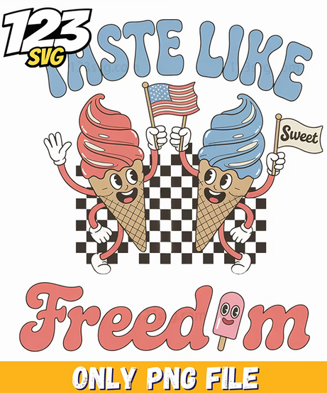 taste like freedom retro ice cream character png, retro ice cream character png, kpop bands cartoon png - 123SVG Store