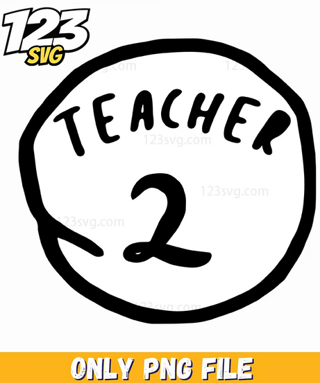 teacher 2 badge circle dr seuss png, dr seuss badge, dr seuss educational badge - 123SVG Store