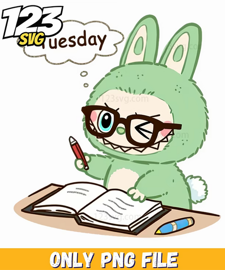 teacher labubu studying png, labubu studying anime, labubu study anime scenes - 123SVG Store