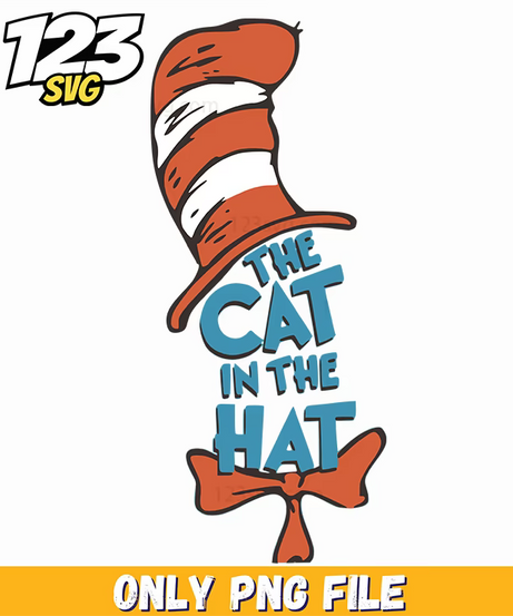 the cat in the hat text design dr seuss png, kpop huntrix png, christmas design png - 123SVG Store