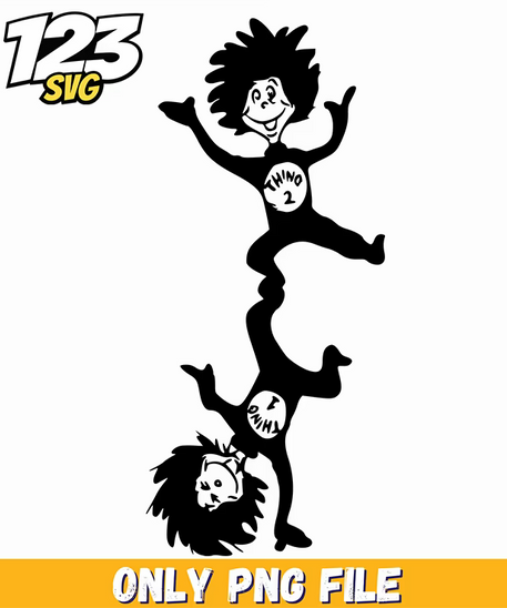 thing 1 and thing 2 together dr seuss png, dr seuss characters valentine's day png, dr seuss characters valentine's day png - 123SVG Store