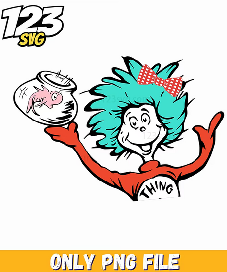 thing 2 character closeup dr seuss png, 2 character dr seuss, dr seuss character closeup - 123SVG Store