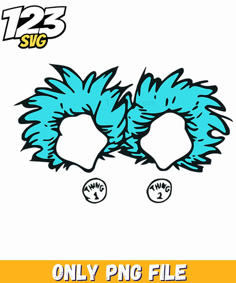 thing 2 hair design dr seuss png, thing design dr seuss png, dr seuss hair design png - 123SVG Store