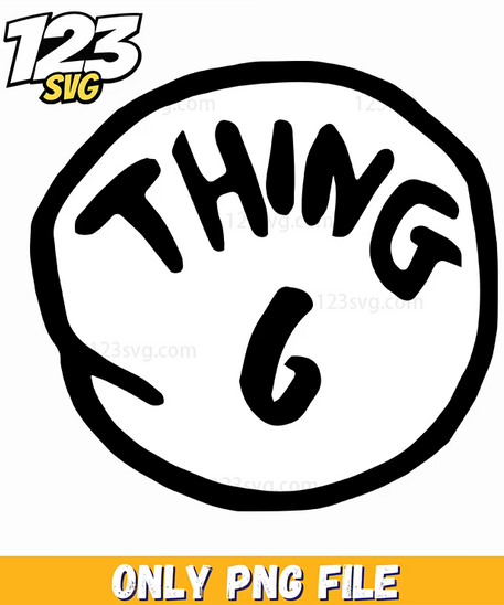 thing 6 badge circle dr seuss png, dr seuss characters valentine's day png, dr seuss characters png - 123SVG Store