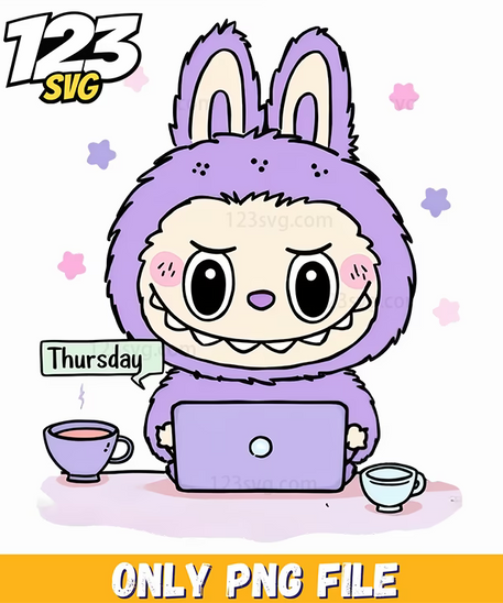 thursday labubu computer png, labubu computer, labubu png - 123SVG Store