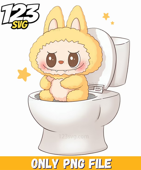 toilet bunny labubu png, labubu toilet bunny, labubu bunny toilet - 123SVG Store
