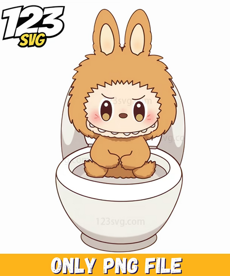 toilet bunny sticker png, cute bunny toilet sticker, bunny toilet sticker design - 123SVG Store