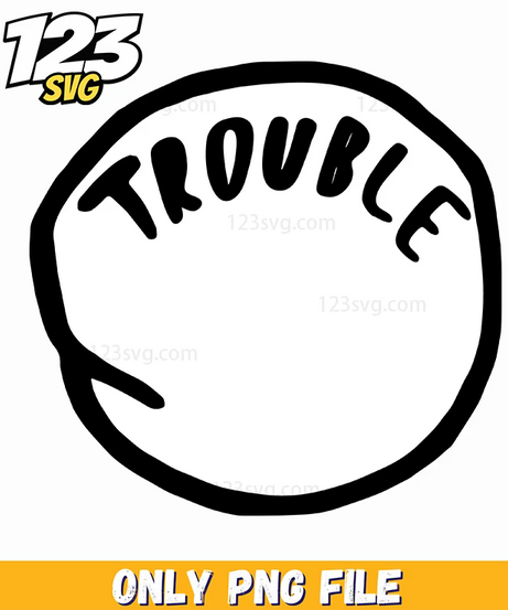 trouble circle outline dr seuss png, dr seuss characters valentine's day png, dr seuss characters png - 123SVG Store