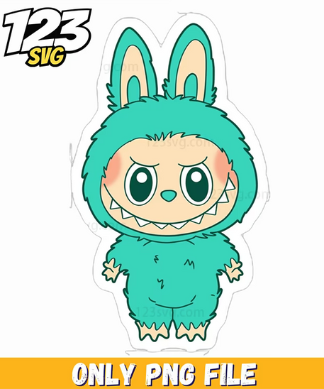 turquoise bunny labubu png, labubu png, labubu png free download - 123SVG Store