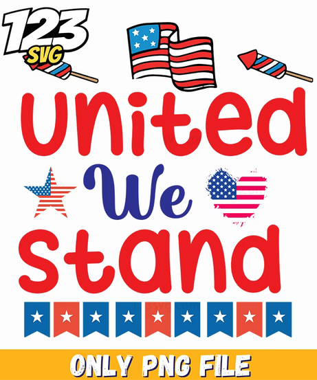 united we stand american flag rockets heart bunting png, united we stand american flag bunting, united we stand american flag heart bunting - 123SVG Store
