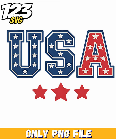 usa bold block letters stars png, party in the usa Png, usa png - 123SVG Store