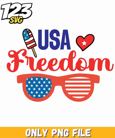 usa freedom heart sunglasses popsicle png, freedom heart sunglasses, usa freedom heart sunglasses - 123SVG Store