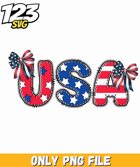 usa glitter texture ribbon bow png, usa party png, christmas tree and bow png - 123SVG Store