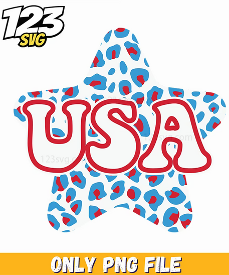 usa star silhouette patriotic leopard png, 4th of july disney png, party in the usa png - 123SVG Store