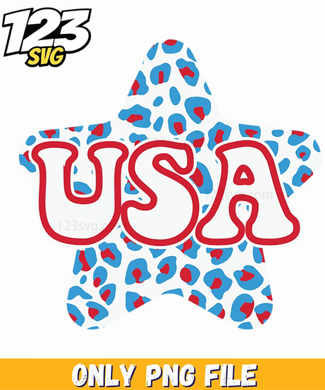 usa star silhouette patriotic leopard png, 4th of july disney png, party in the usa png - 123SVG Store