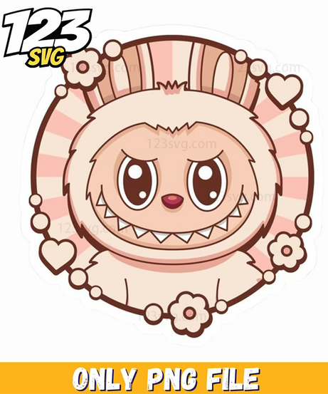 vintage pink frame labubu png, labubu png frames, labubu pink frame - 123SVG Store