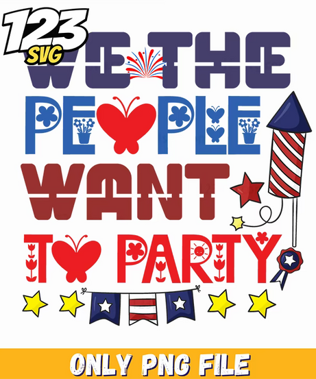 we the people want to party rocket fireworks stars png, party fireworks rockets, fireworks party supplies - 123SVG Store