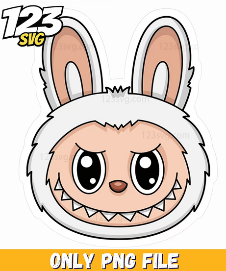 white bunny face png, white bunny png, bunny face clipart - 123SVG Store