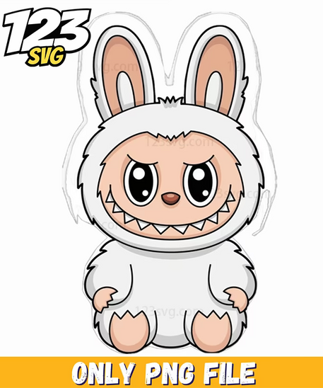 white bunny labubu, labubu plush toys, labubu white bunny plush toys - 123SVG Store