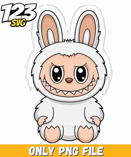 white bunny labubu, labubu plush toys, labubu white bunny plush toys - 123SVG Store