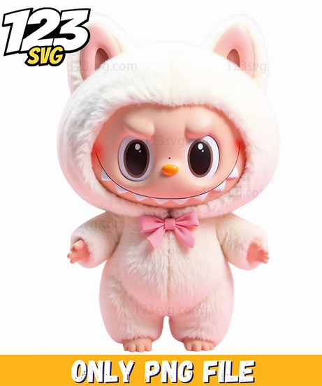 white cat labubu png, labubu png, labubu cat png - 123SVG Store