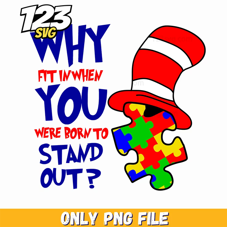 why fit in puzzle autism png, autism awareness png, rainbow be kind autism png - 123SVG Store