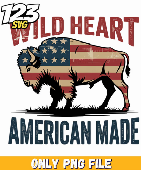wild heart usa vibes png, usa heart vibes png, usa heart wild vibes - 123SVG Store