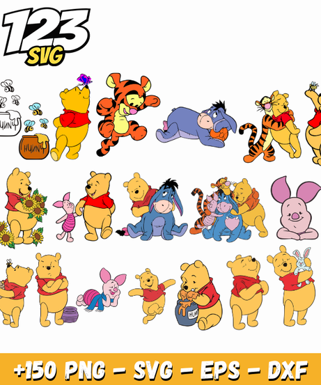 Winnie The Pooh SVG Bundle for Cricut, Shirts & Crafts