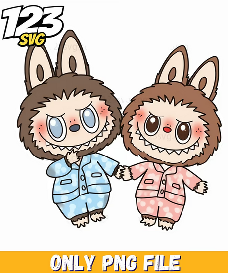 winter bunny couple png, cute winter bunny couple png, winter bunny couple clipart - 123SVG Store
