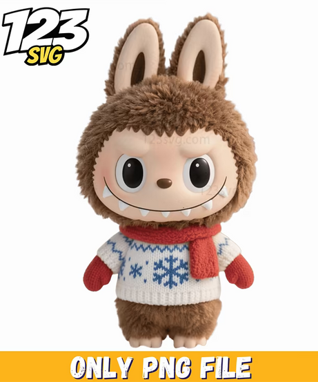 winter sweater labubu png, labubu sweater png, labubu cartoon png - 123SVG Store