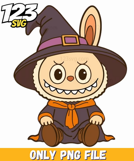 witch halloween labubu png, labubu png halloween, labubu halloween png - 123SVG Store