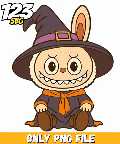 witch halloween labubu png, labubu png halloween, labubu halloween png - 123SVG Store