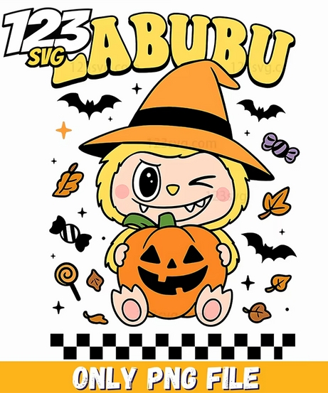 witch pumpkin labubu png, labubu png, labubu png images - 123SVG Store