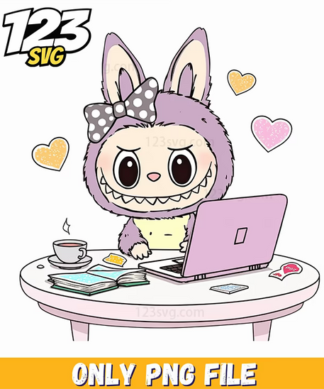 working girl labubu png, labubu girl graduate png, labubu clothes png - 123SVG Store