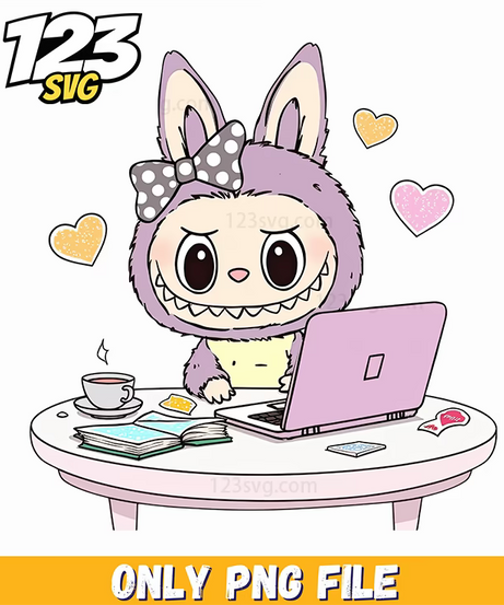working girl labubu png, labubu girl graduate png, labubu clothes png - 123SVG Store