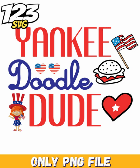 yankee doodle dude hamburger flag little girl heart png, little girl hamburger heart, little girl hamburger flag - 123SVG Store