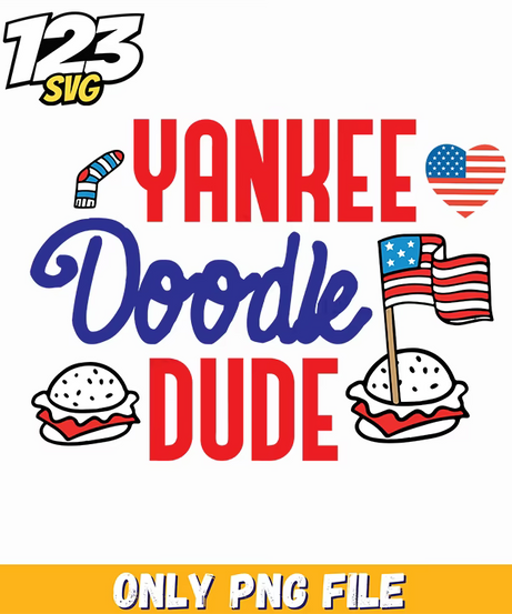 yankee doodle dude hamburgers flag png, american flag hamburgers, hamburgers old glory - 123SVG Store