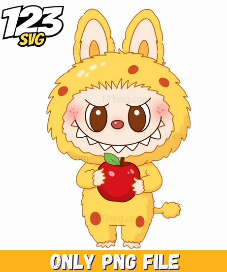 yellow apple labubu png, labubu apple yellow, labubu yellow apple - 123SVG Store