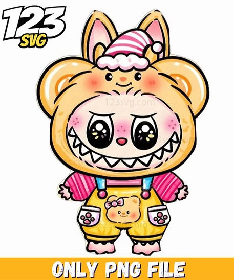 yellow bear labubu, labubu yellow bear, labubu bear yellow - 123SVG Store