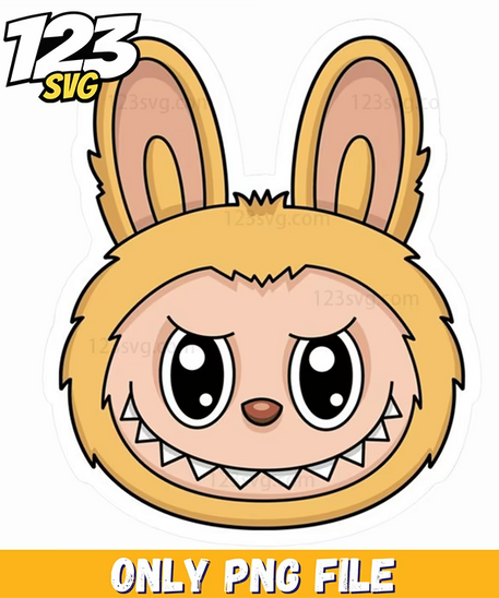 yellow bunny face png, cute yellow bunny face png, yellow bunny transparent png - 123SVG Store